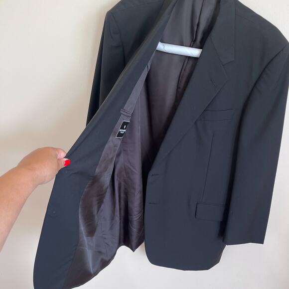 Hickey Freeman Collection Boardroom Wool Cashmere Mens Blazer Size 46R Black - Picture 3 of 11